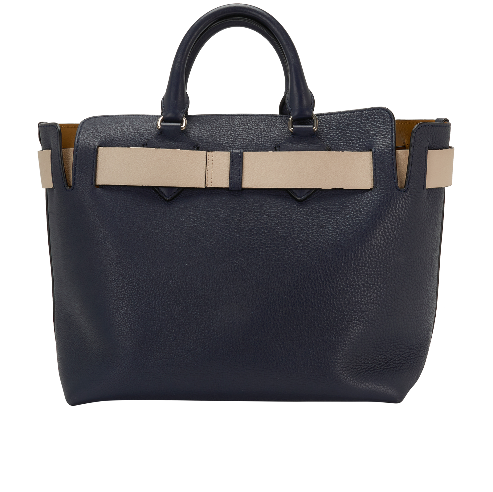 Belt Bag, &pound;270, Handbags, Navy, Leather, Back view